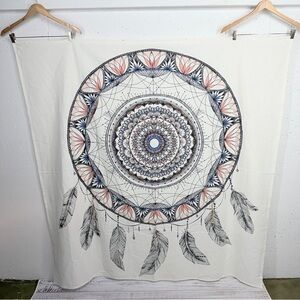Tapioca Ivory Southwest Bohemian Dream Catcher Tapestry 61 x 62”